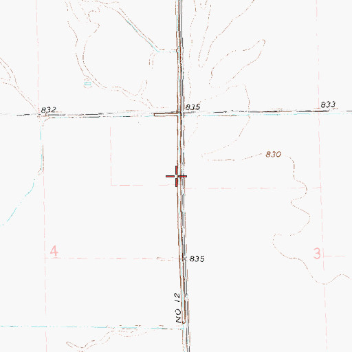 Topographic Map of County Ditch Number 12, ND