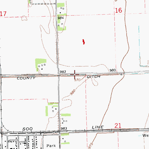 Topographic Map of County Ditch Number 26, ND