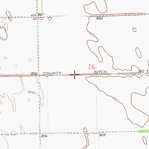 Topographic Map of County Ditch Number 27, ND