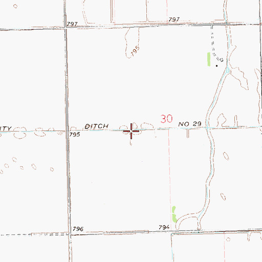 Topographic Map of County Ditch Number 29, ND