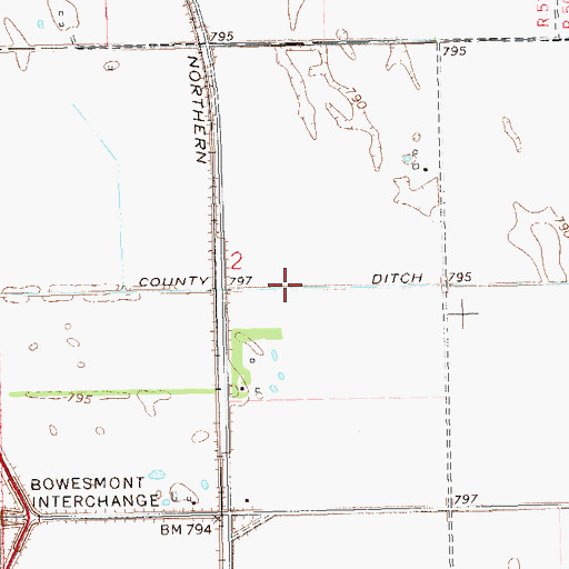 Topographic Map of County Ditch Number 3, ND
