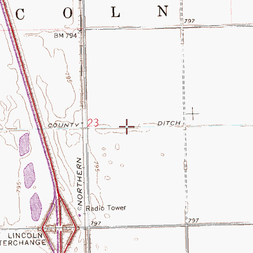 Topographic Map of County Ditch Number 30, ND