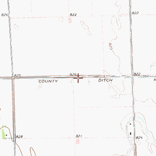 Topographic Map of County Ditch Number 32, ND
