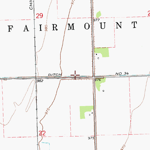 Topographic Map of County Ditch Number 34, ND