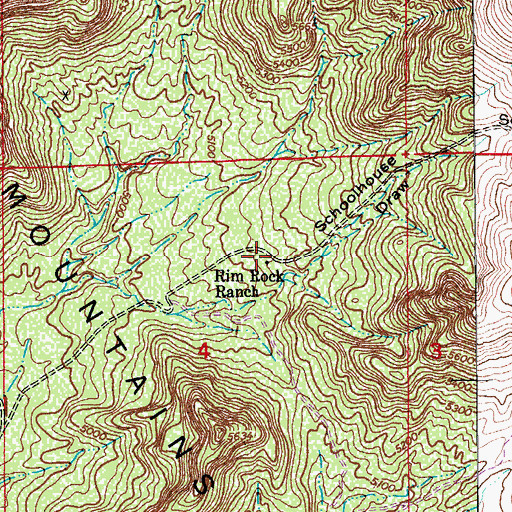 Topographic Map of Rim Rock Ranch, AZ