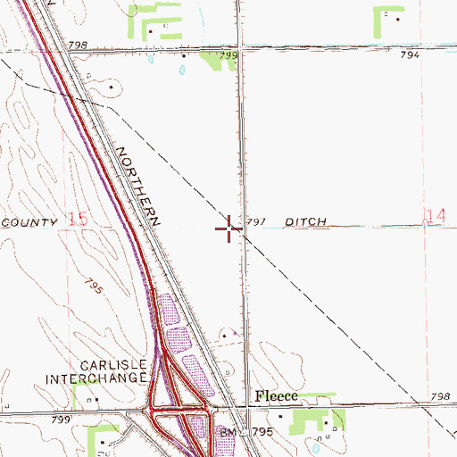 Topographic Map of County Ditch Number 39, ND