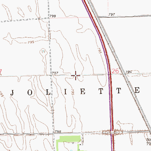 Topographic Map of County Ditch Number 6, ND
