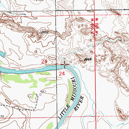 Topographic Map of Coyote Creek, ND