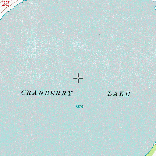 Topographic Map of Cranberry Lake, ND