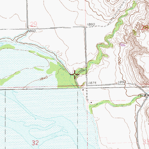 Topographic Map of Crazy Man Coulee, ND