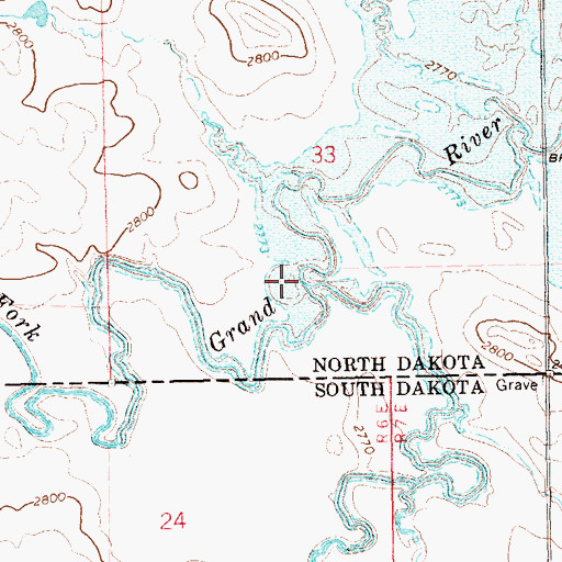 Topographic Map of Crooked Creek, ND
