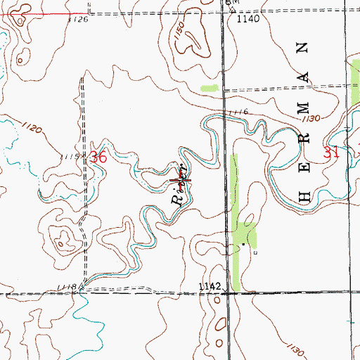 Topographic Map of Crooked Creek, ND