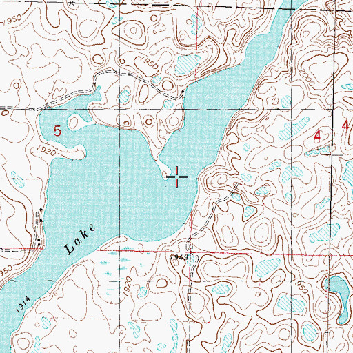 Topographic Map of Crooked Lake, ND