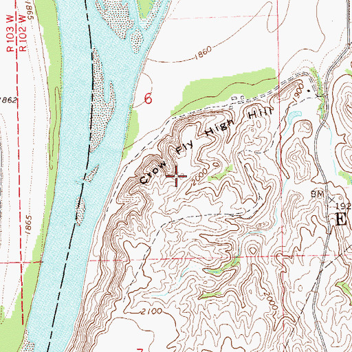 Topographic Map of Crow Fly High Hill, ND