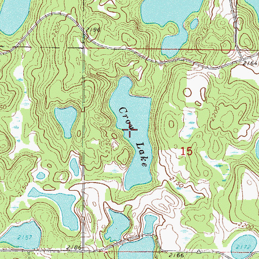 Topographic Map of Crow Lake, ND