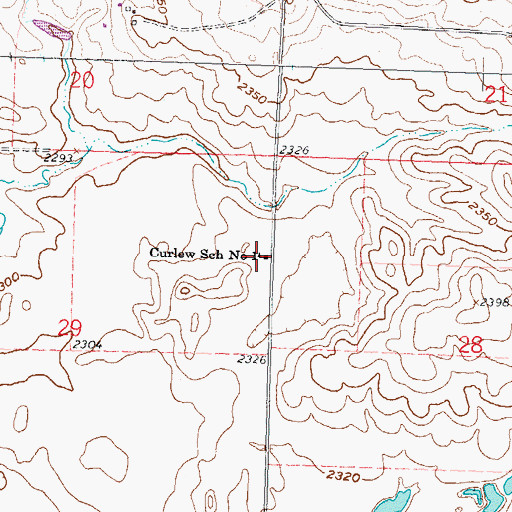 Topographic Map of Curlew School Number 1, ND