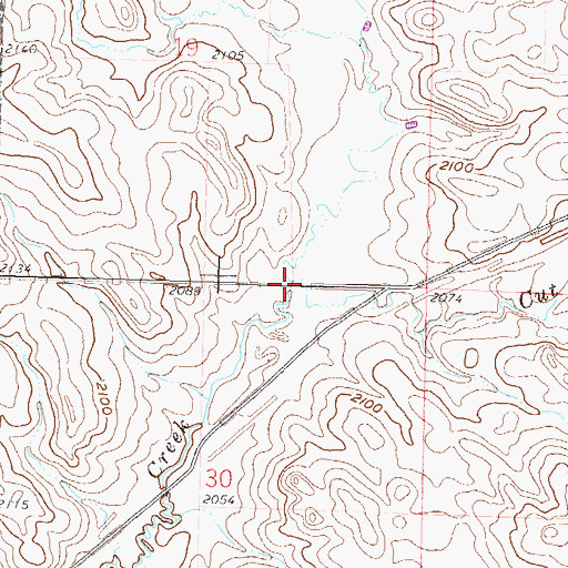 Topographic Map of Cut Bank Creek, ND