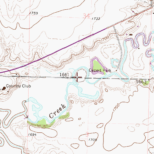 Topographic Map of Cypert Park, ND