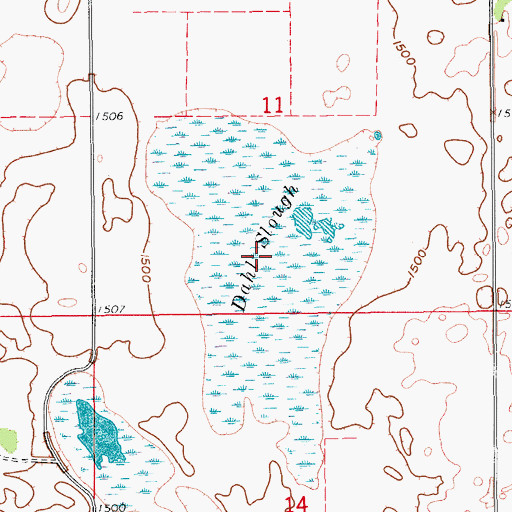 Topographic Map of Dahl Slough, ND