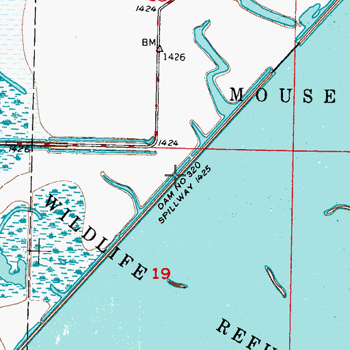 Topographic Map of Dam Number 320, ND