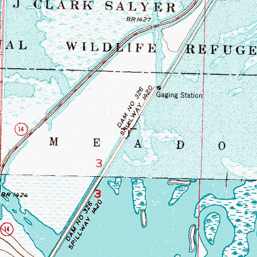 Topographic Map of Dam Number 326, ND