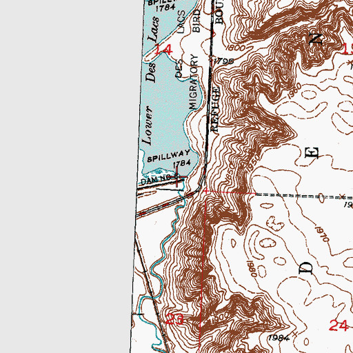 Topographic Map of Dam Number 8, ND