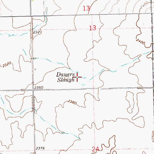 Topographic Map of Dauers Slough, ND