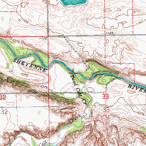 Topographic Map of Dead Colt Creek, ND