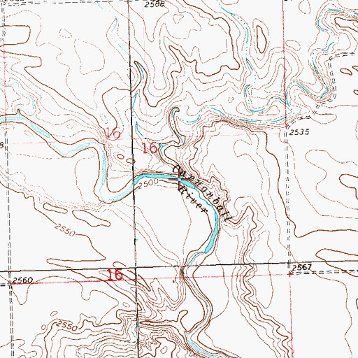 Topographic Map of Dead Horse Creek, ND