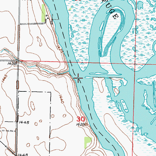 Topographic Map of Deep River, ND
