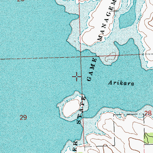 Topographic Map of Deepwater Creek State Game Management Area, ND