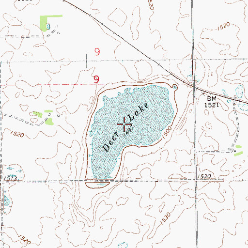 Topographic Map of Deer Lake, ND
