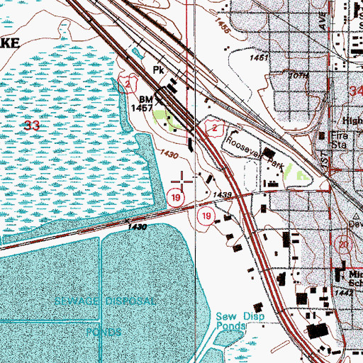 Topographic Map of Devils Lake, ND