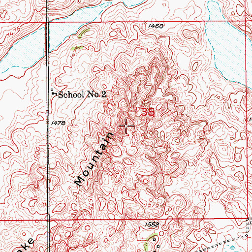 Topographic Map of Devils Lake Mountain, ND