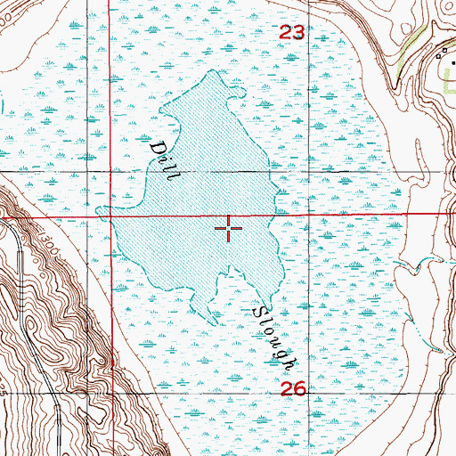 Topographic Map of Dill Slough, ND