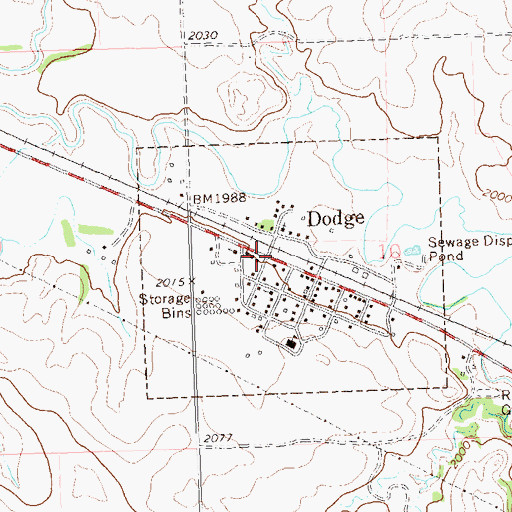 Topographic Map of Dodge, ND