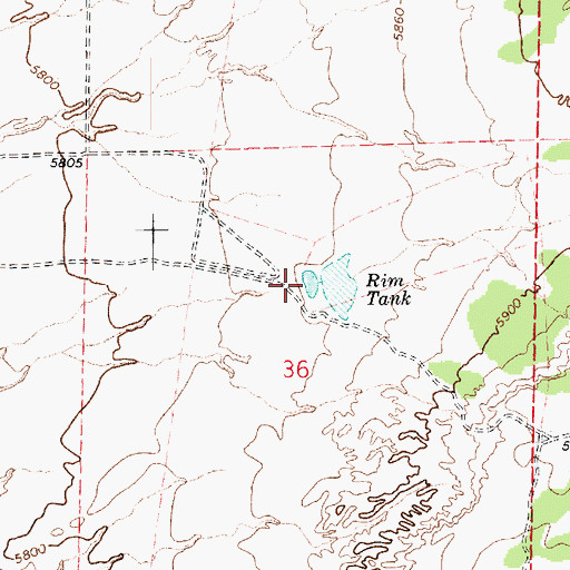 Topographic Map of Rim Tank, AZ