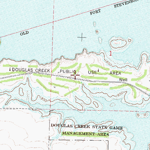 Topographic Map of Douglas Creek Public Use Area, ND