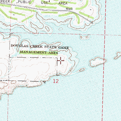 Topographic Map of Douglas Creek State Game Management Area, ND