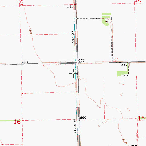Topographic Map of Drain Number 27, ND