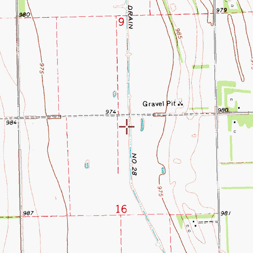 Topographic Map of Drain Number 28, ND