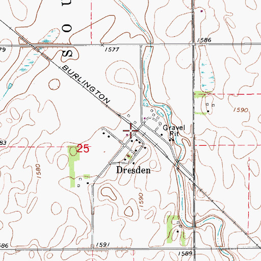 Topographic Map of Dresden, ND