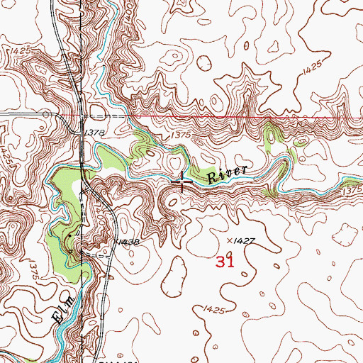 Topographic Map of Dry Branch, SD