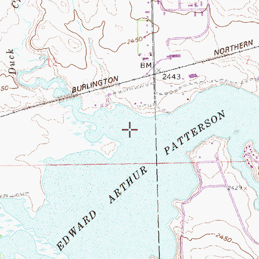 Topographic Map of Duck Creek, ND