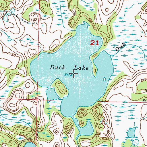 Topographic Map of Duck Lake, ND