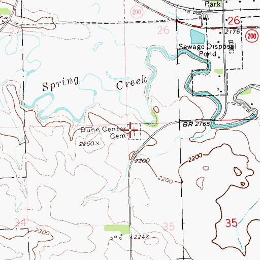Topographic Map of Dunn Center Cemetery, ND