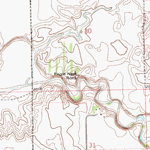 Topographic Map of Eagle Nest Rock, ND