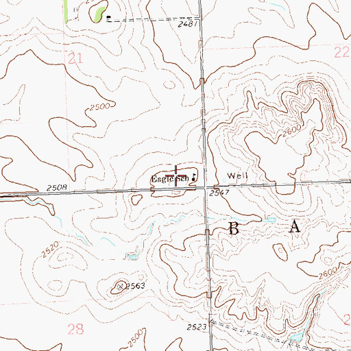 Topographic Map of Eagle School, ND