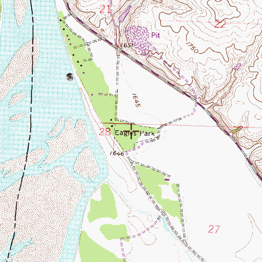 Topographic Map of Eagles Park, ND
