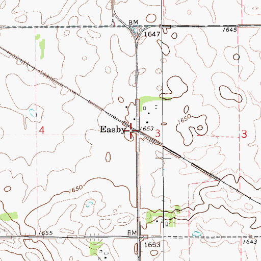 Topographic Map of Easby, ND